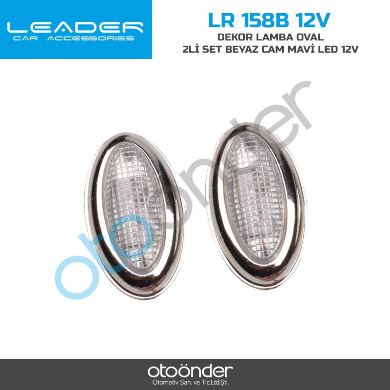 DEKOR LAMBA OVAL 2Lİ SET BEYAZ CAM MAVİ LED 12V