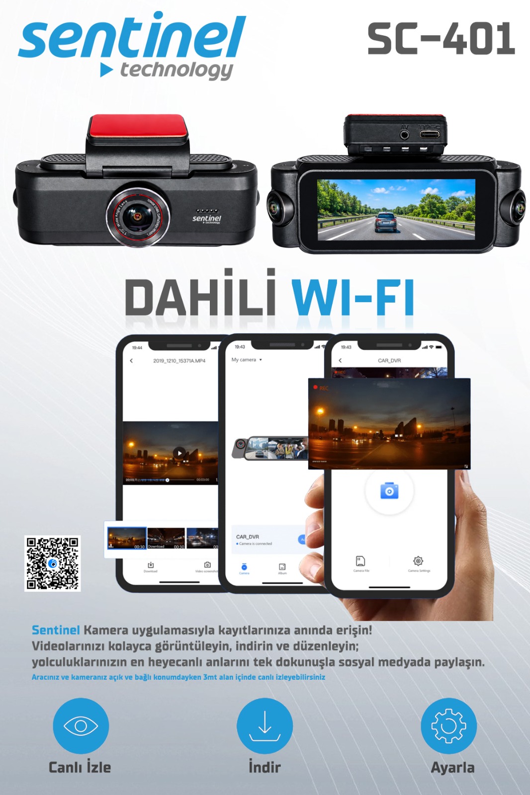 KAYIT CİHAZI 4K 3.2" DOKUNMATİK EKRAN 4 KAMERALI