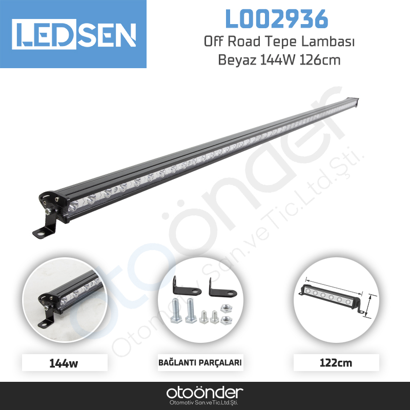 Off Road Tepe Lambası Beyaz 144W 126mm