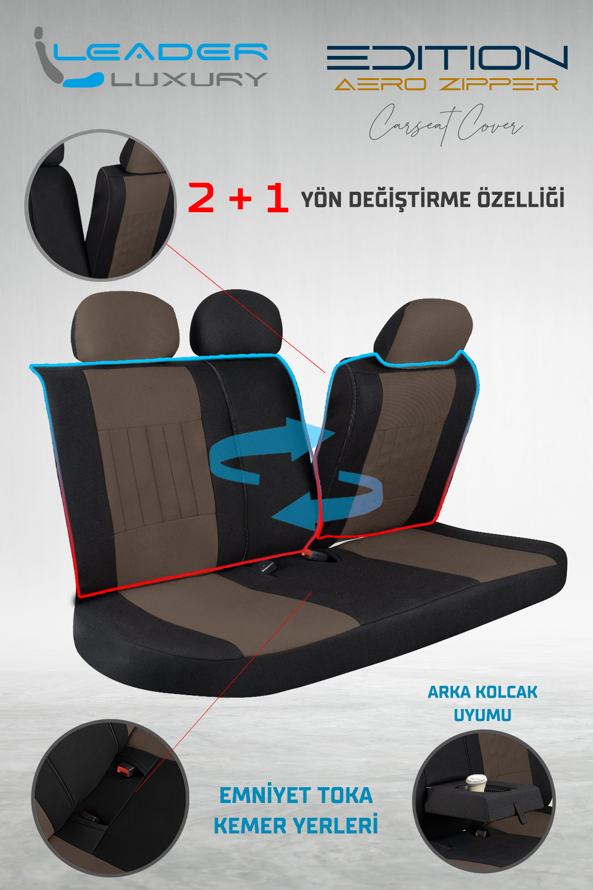 EDİTİON TAY TÜYÜ OTO KILIFI FERMUARLI. TARÇIN