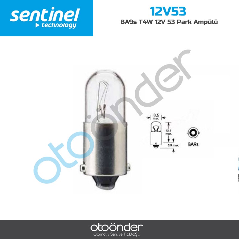 BA9s T4W 12V 53 Park Ampülü