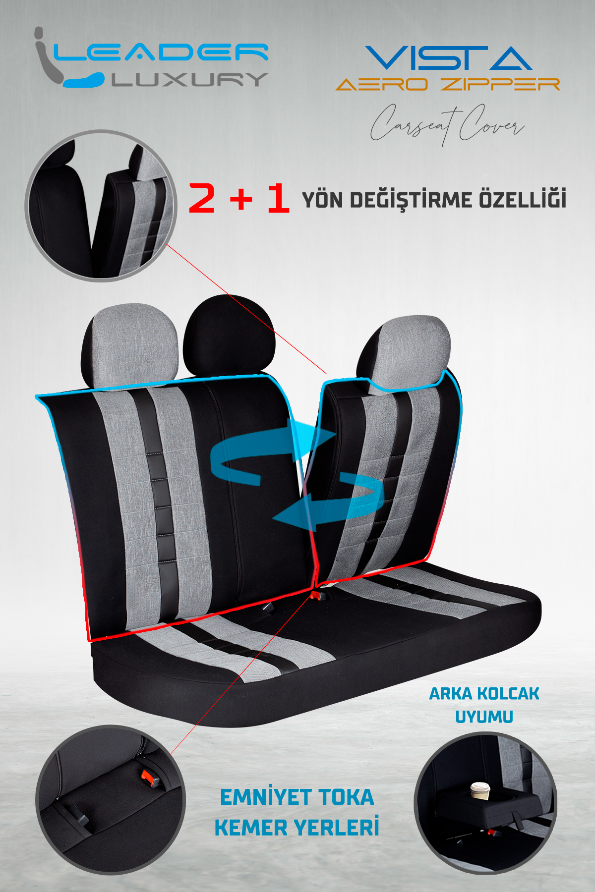 VİSTA OTO KILIFI STANDART FÜME_ LEADER