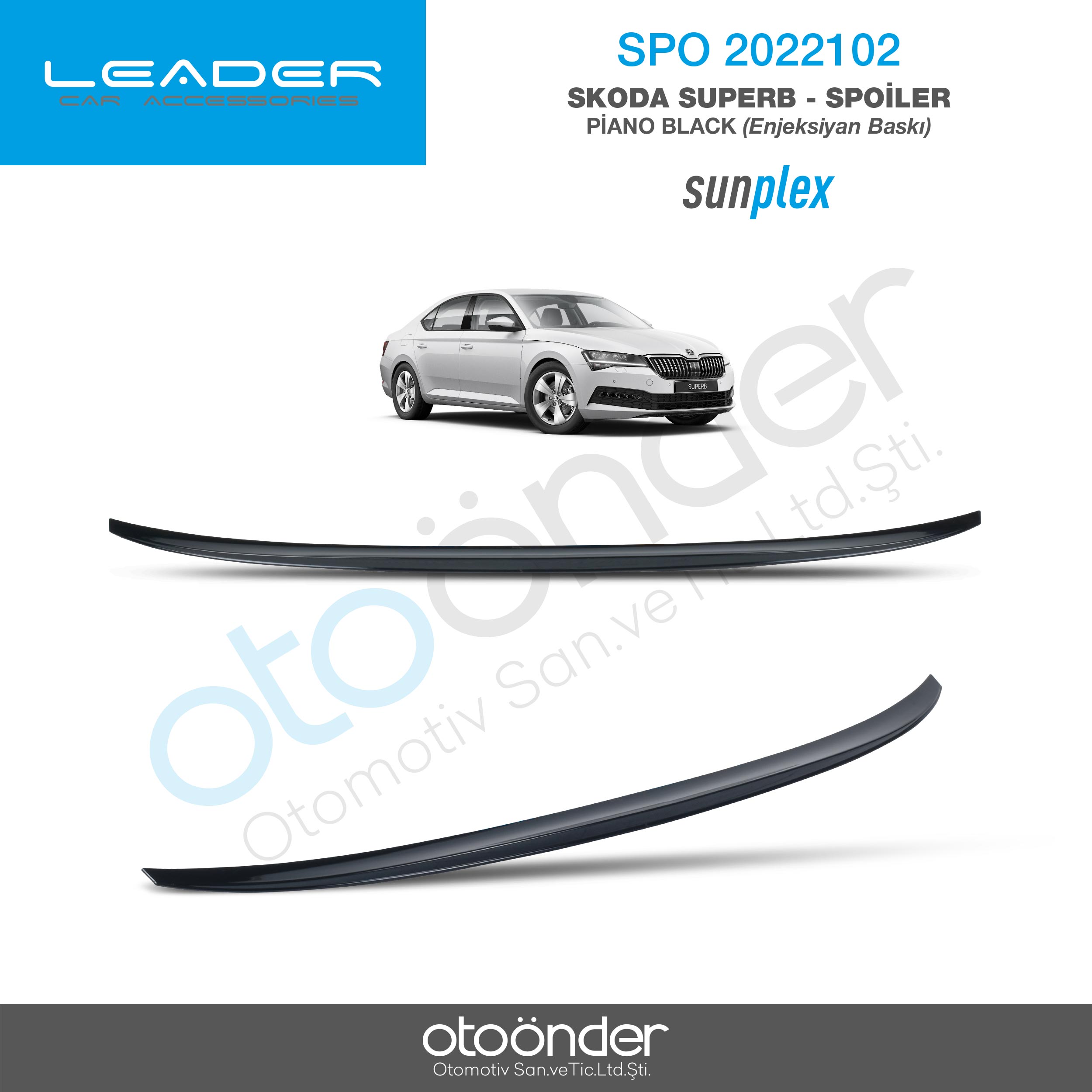 SKODA SUPER B 2015-2019 SPOİLER PİANO BLACK(ENJEKSİYON BASKI )