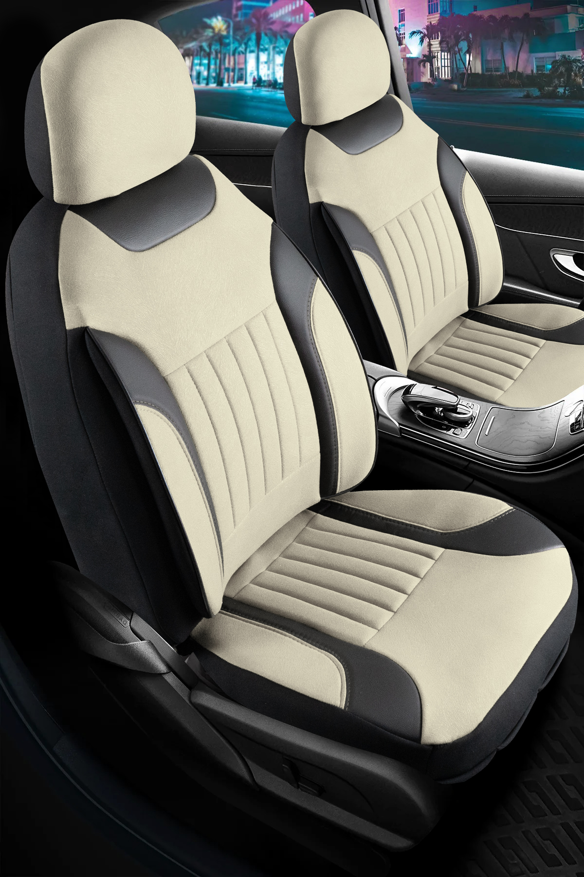 EDİTİON TAY TÜYÜ OTO KILIFI FERMUARLI. BEJ