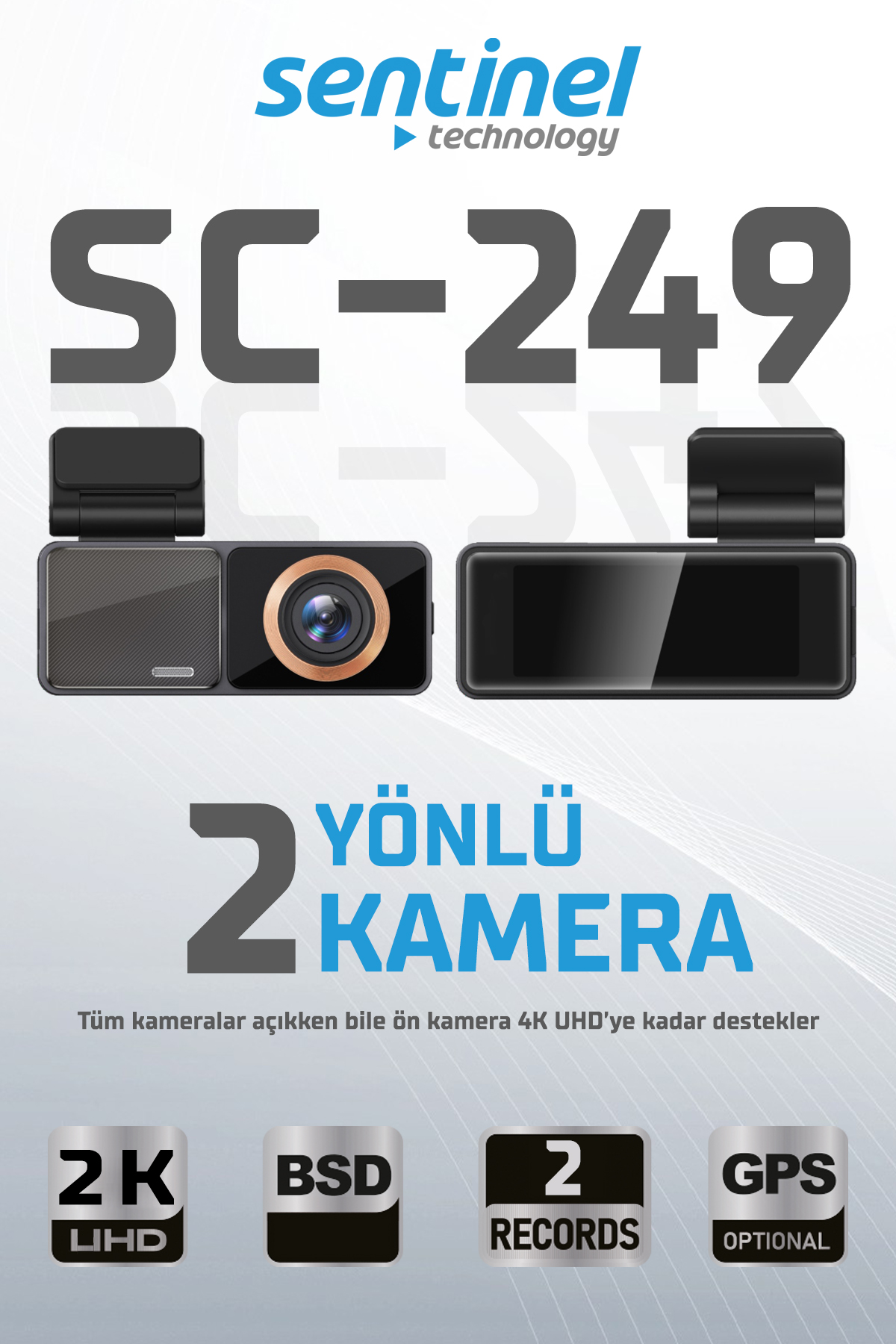 KAYIT CİHAZI 2K 3.2" DOKUNMATİK EKRAN 2 KAMERALI