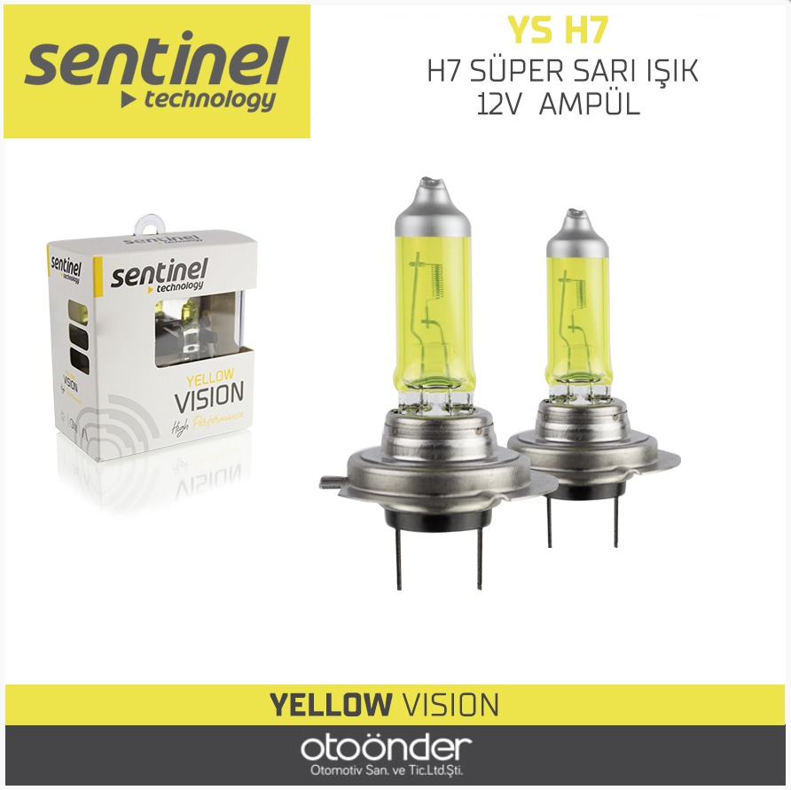 SÜPER SARI IŞIK 12V AMPÜL SENTİNEL H7