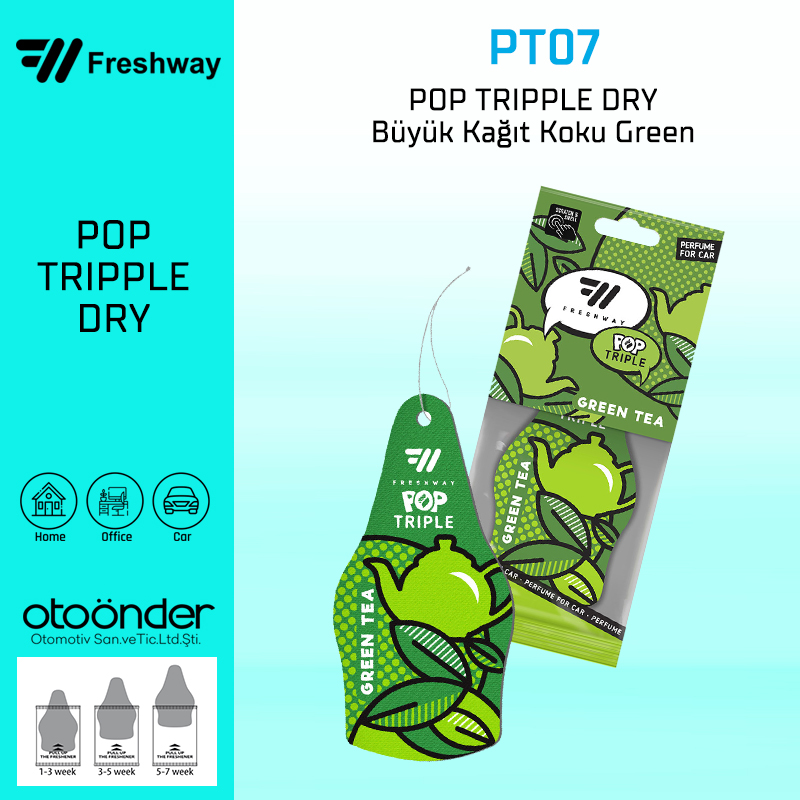 POP TRIPPLE DRY Büyük Kağıt Koku Green TeaFresh Way