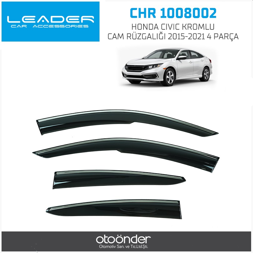 HONDA CIVIC KROMLU CAM RÜZGALIĞI 2015-2021 4PARÇA