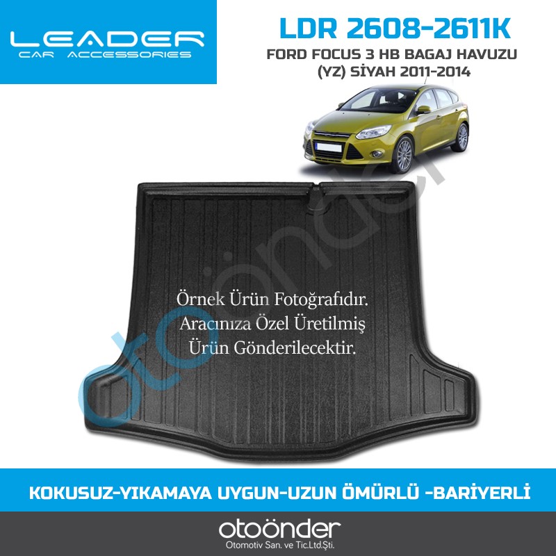 FORD FOCUS 3 HB BAGAJ HAVUZU (YZ)  SİYAH 2011-2014KALIN STEPNE