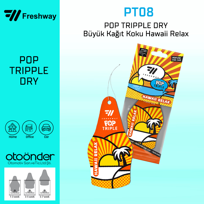 POP TRIPPLE DRY Büyük Kağıt Koku Hawaii RelaxFresh Way