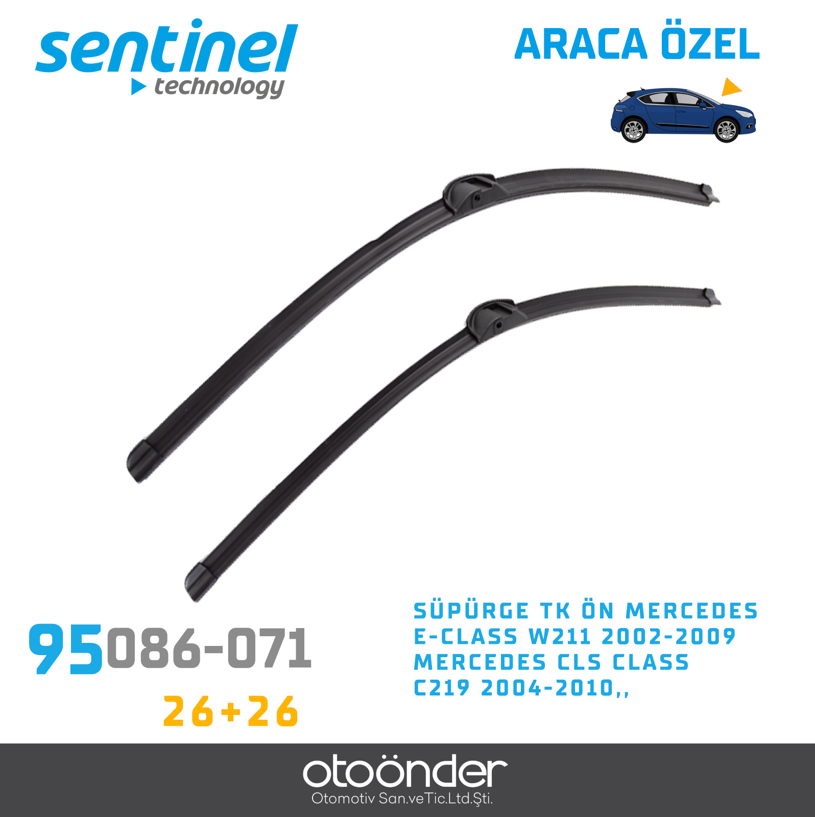 SÜPÜRGE TK ÖN MERCEDES E-CLASS W211 2002-2009MERCEDES CLS CLASS C219 2004-2010,, 26"+26"