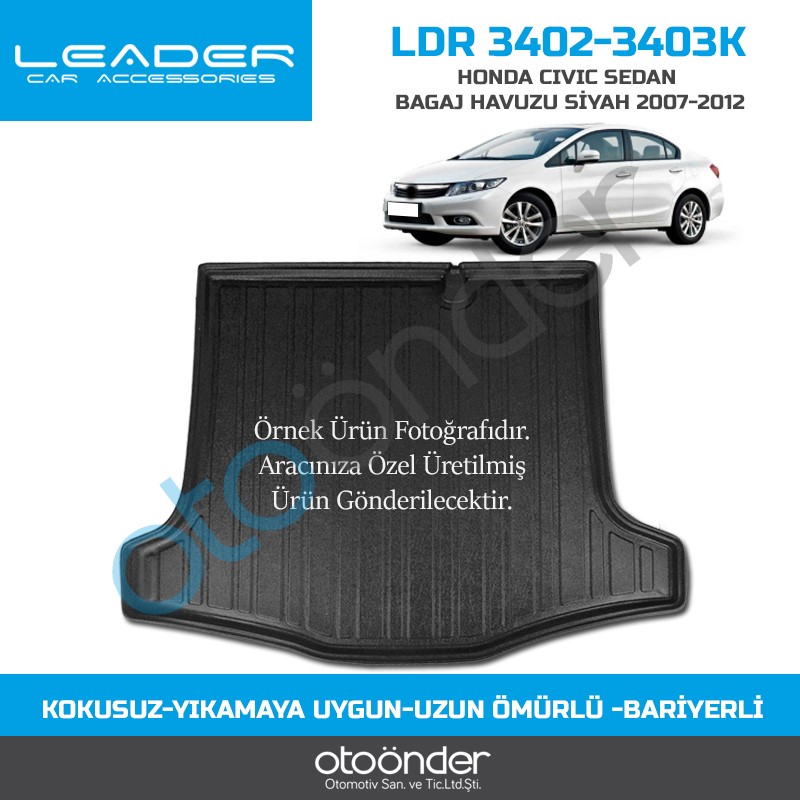 HONDA CIVIC SEDAN BAGAJ HAVUZU SİYAH 2007-2011