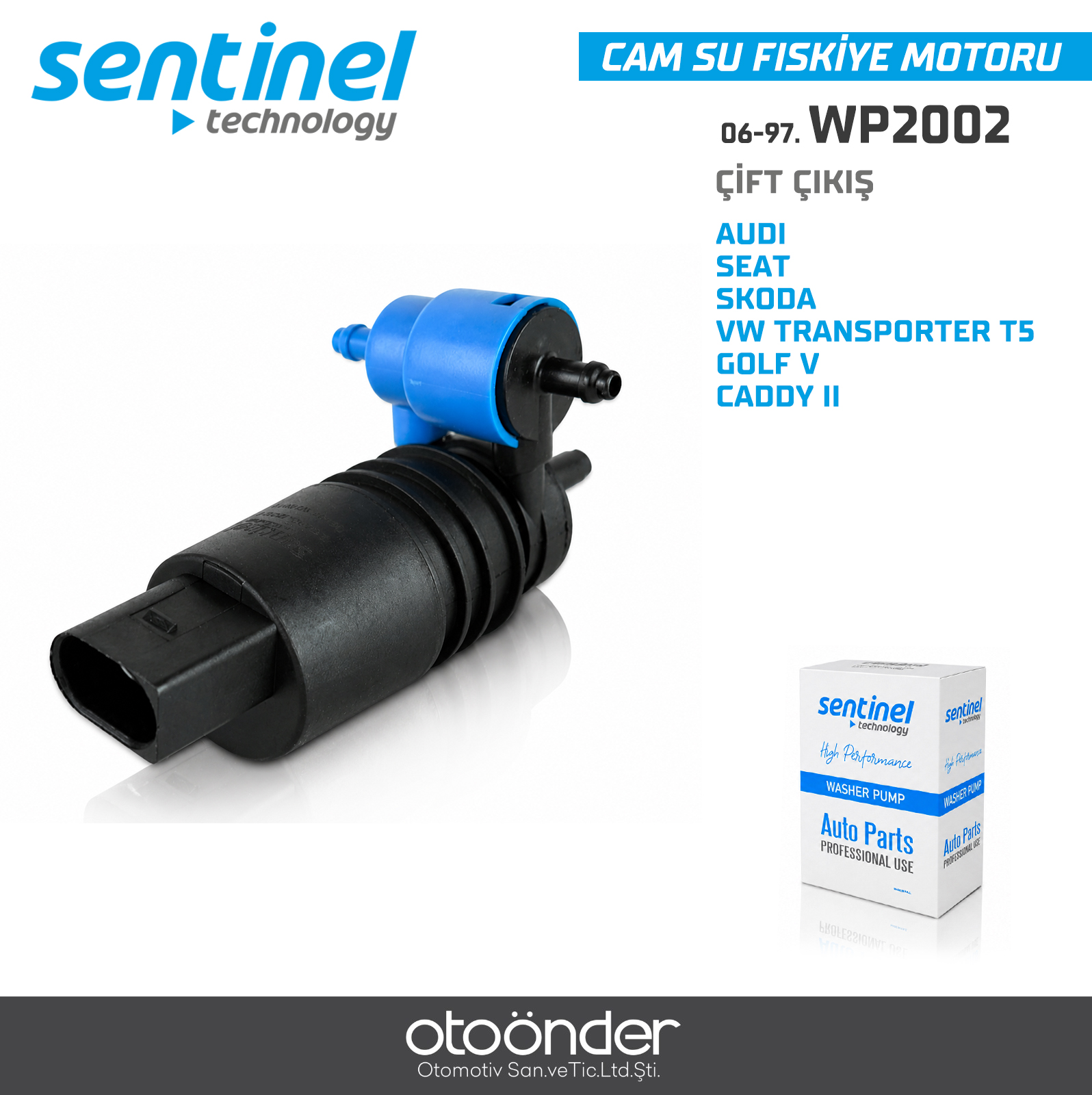 CAM SU FİSKİYE MOTORU ÇİFT ÇIKIŞ (SOKETLİ) AUDI-SEAT-SKODA-VW TRANSPORTER T5 GOLF V CADDY II