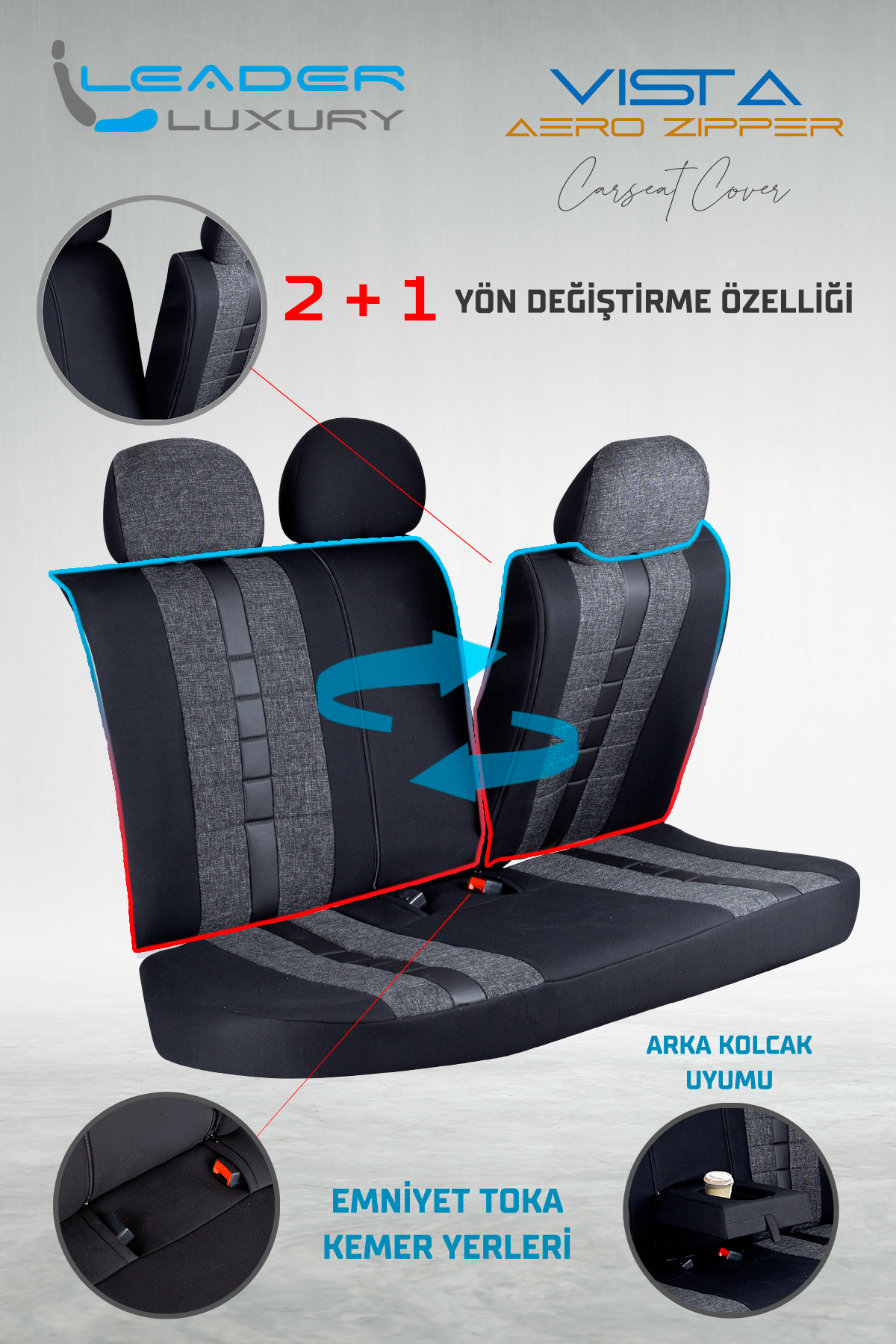 VİSTA OTO KILIFI STANDART FÜME_ LEADER