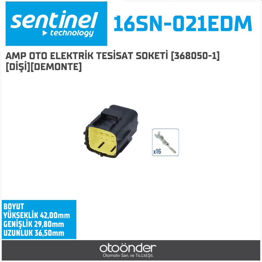 AMP OTO ELEKTRİK TESİSAT SOKETİ [368050-1][DİŞİ]. [DEMONTE]