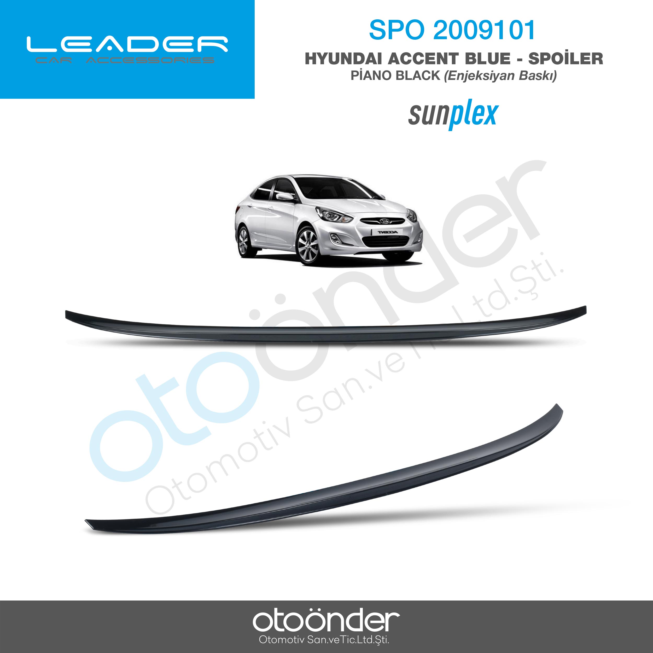 HYUNDAI ACCENT BLUE 2011-2018 SPOİLER PİANO BLACK(ENJEKSİYON BASKI)