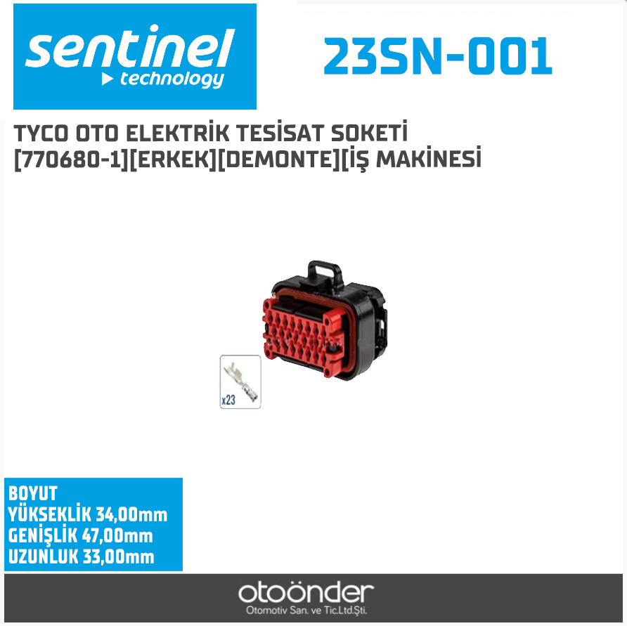 TYCO OTO ELEKTRİK TESİSAT SOKETİ [770680-1][ERKEK]. [DEMONTE][İŞ MAKİNESİ