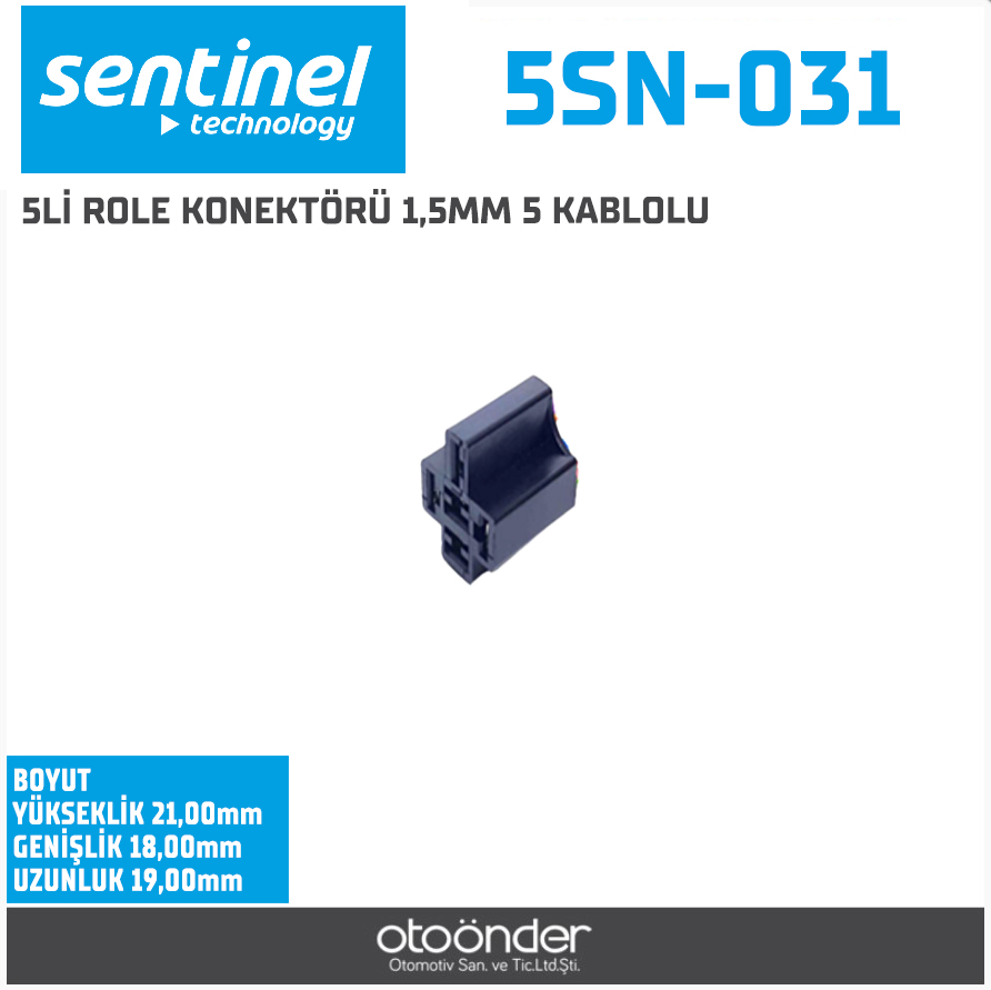 5Lİ ROLE KONEKTÖRÜ 1,5MM 5 KABLOLU