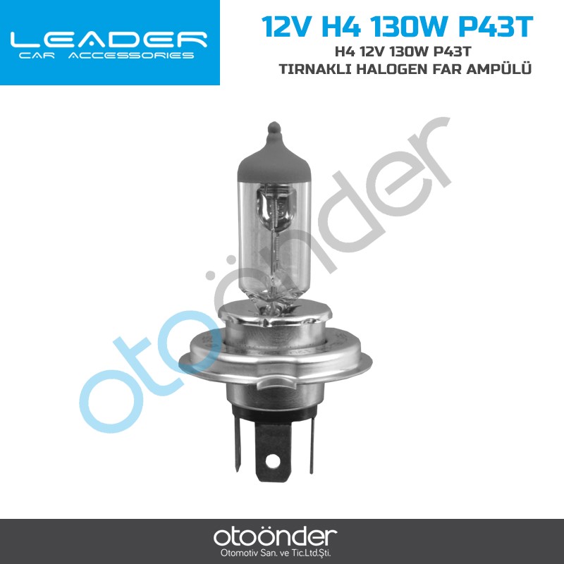 H4 12V 130W P43T TIRNAKLI HALOGEN FAR AMPÜLÜ