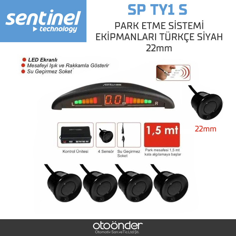 PARK ETME SİSTEMİ EKİPMANLARI TÜRKÇE SİYAH 22mm