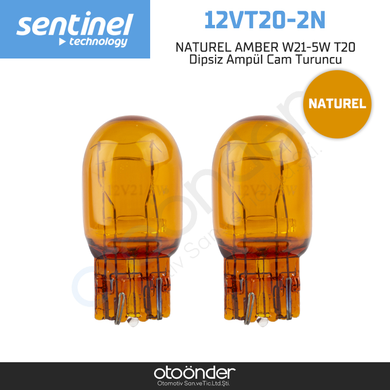 NATUREL AMBER W21-5W T20 Dipsiz Ampül Cam Turuncu