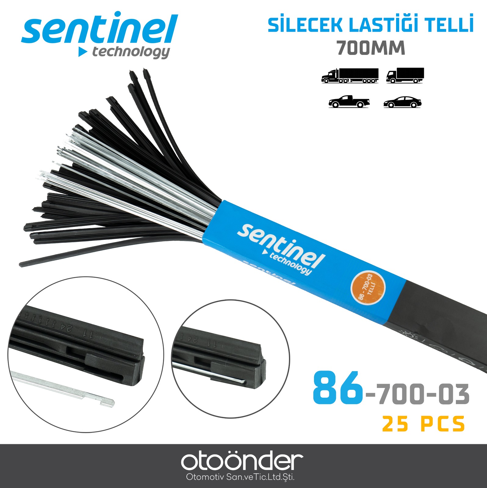 SİLECEK LASTİĞİ İNCE TELLİ 700mm