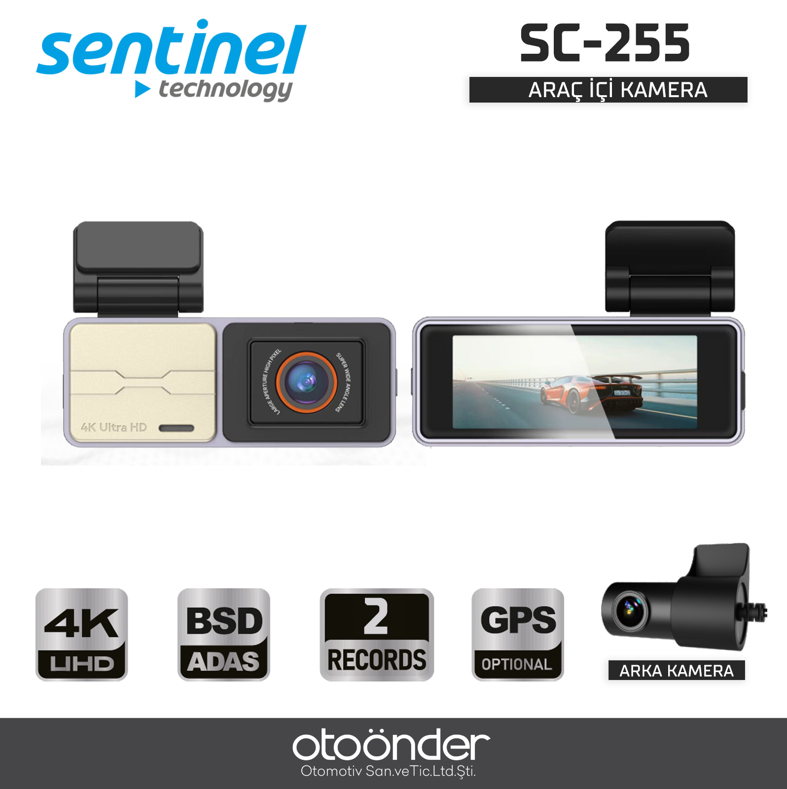 KAYIT CİHAZI 4K 3.2" DOKUNMATİK EKRAN 2 KAMERALI