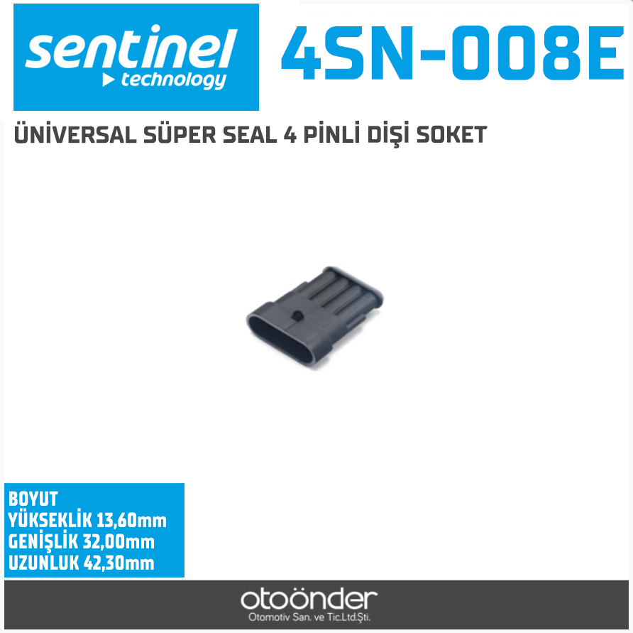 ÜNİVERSAL SÜPER SEAL 4 PİNLİ DİŞİ SOKET