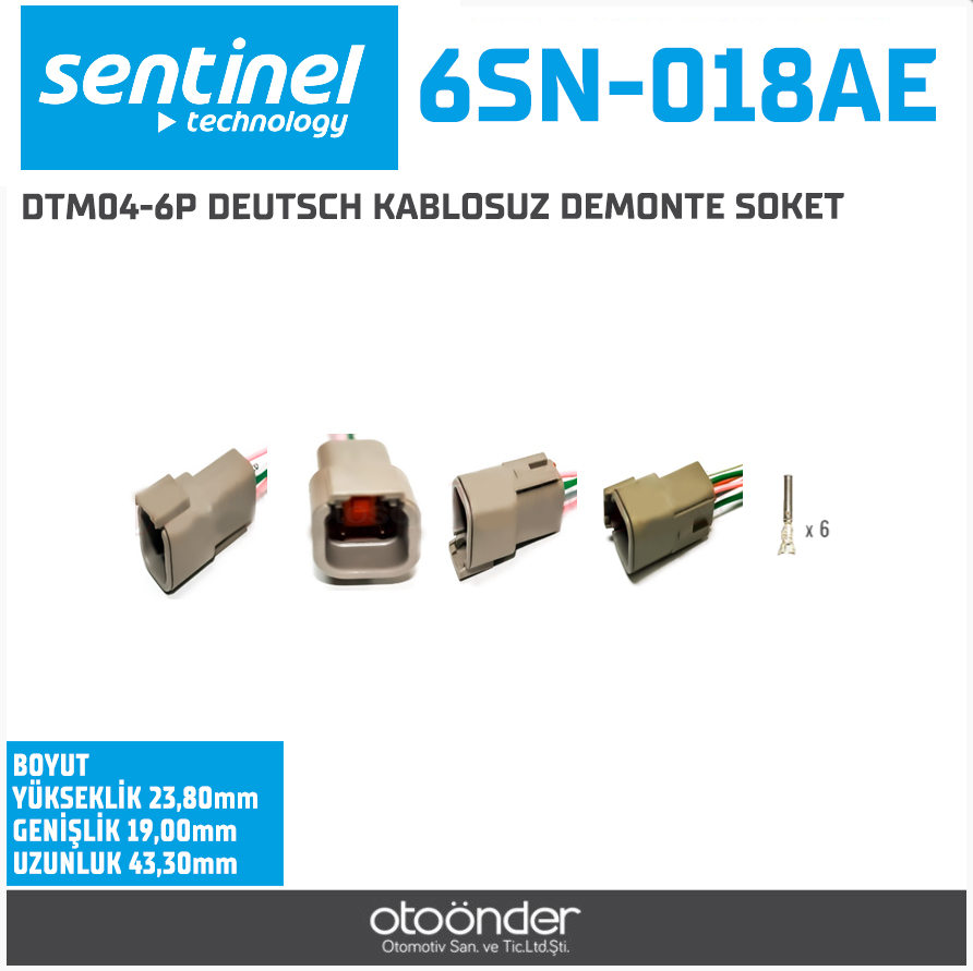 DTM04-6P DEUTSCH KABLOSUZ DEMONTE SOKET
