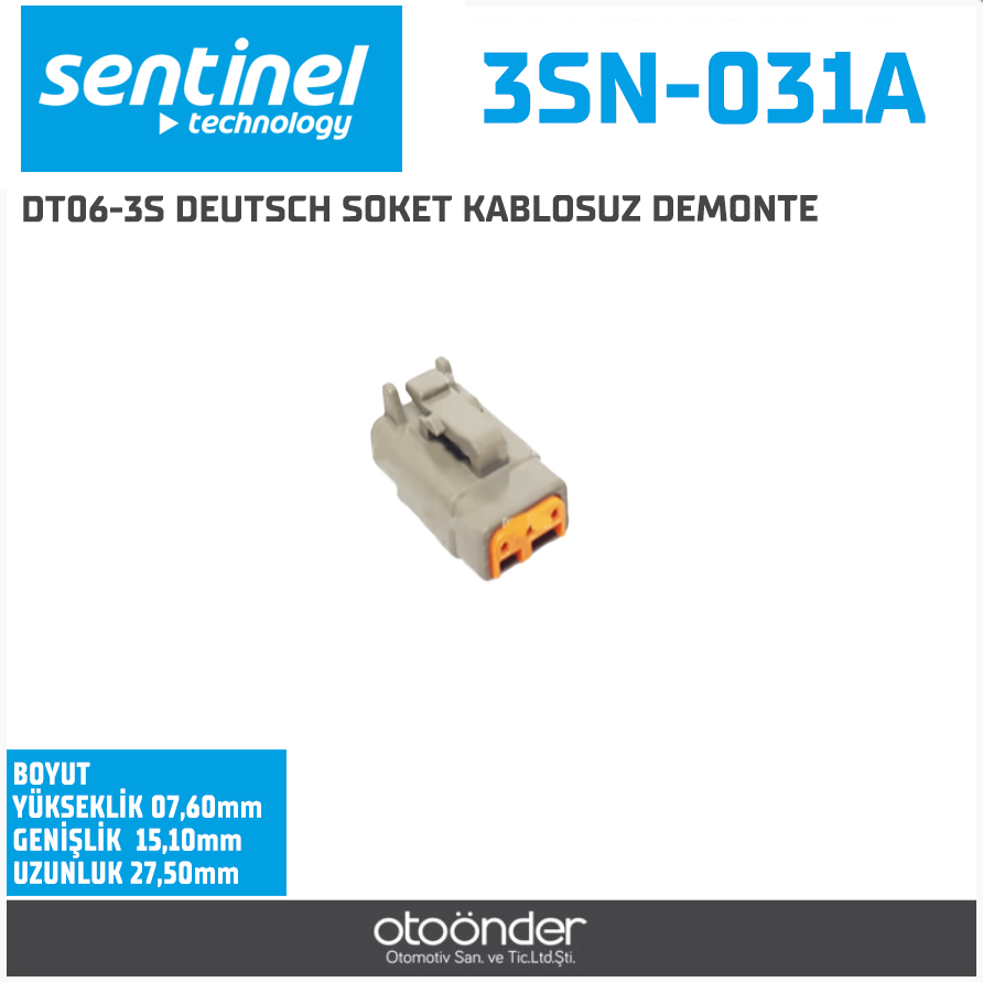 DT06-3S DEUTSCH SOKET KABLOSUZ DEMONTE