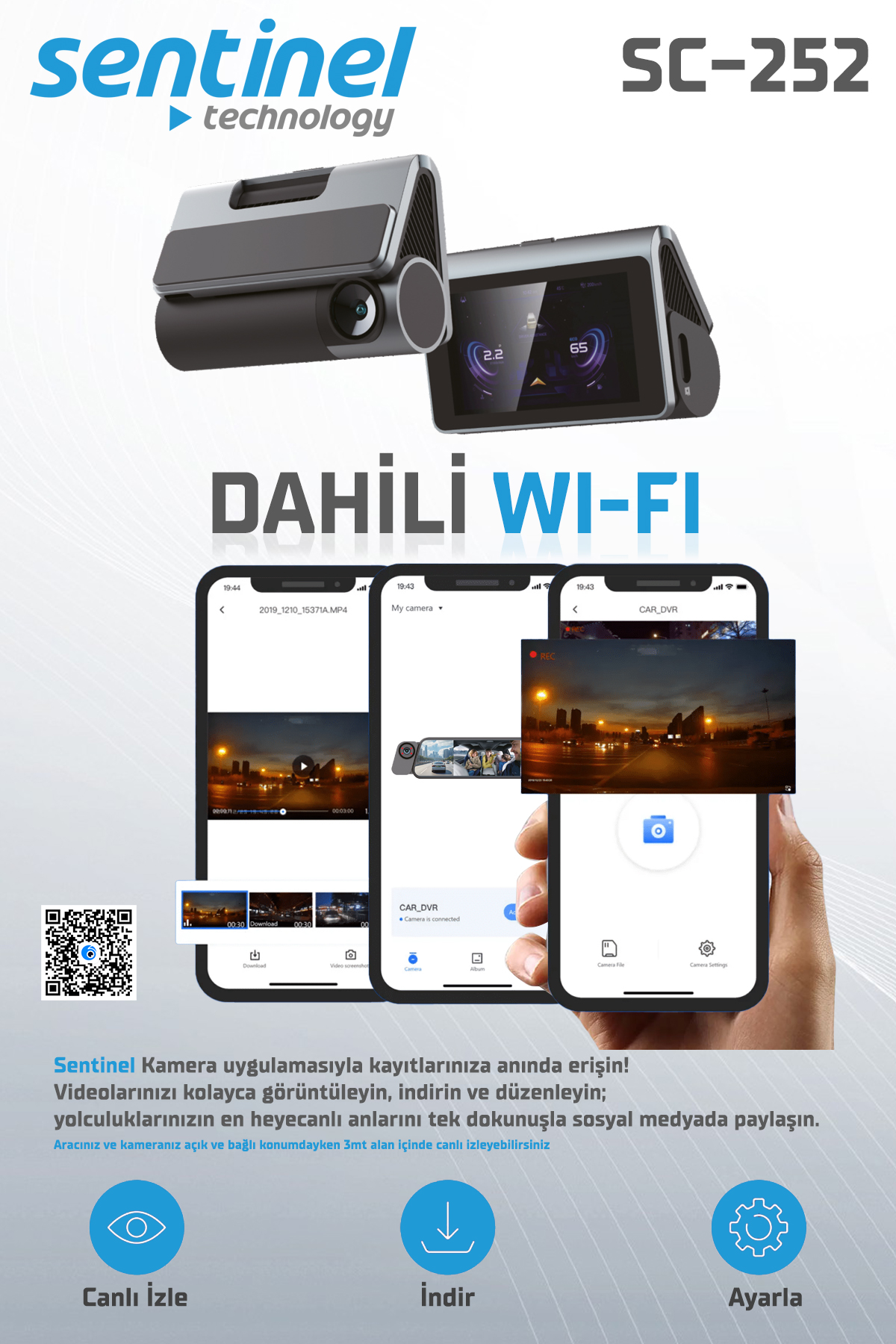 KAYIT CİHAZI 4K 3" DOKUNMATİK EKRAN 2 KAMERALI