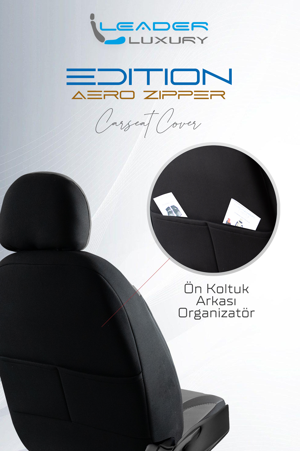 EDİTİON TAY TÜYÜ OTO KILIFI FERMUARLI. FÜME