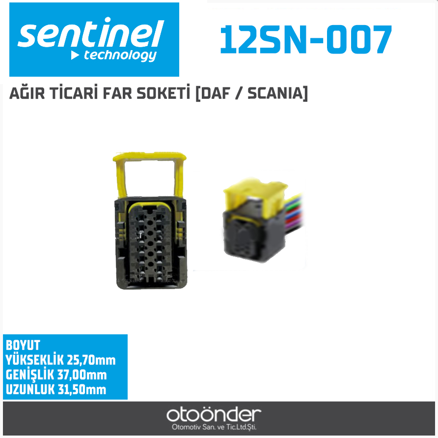 AĞIR TİCARİ FAR SOKETİ [DAF / SCANIA] /REANULT. VOLVO