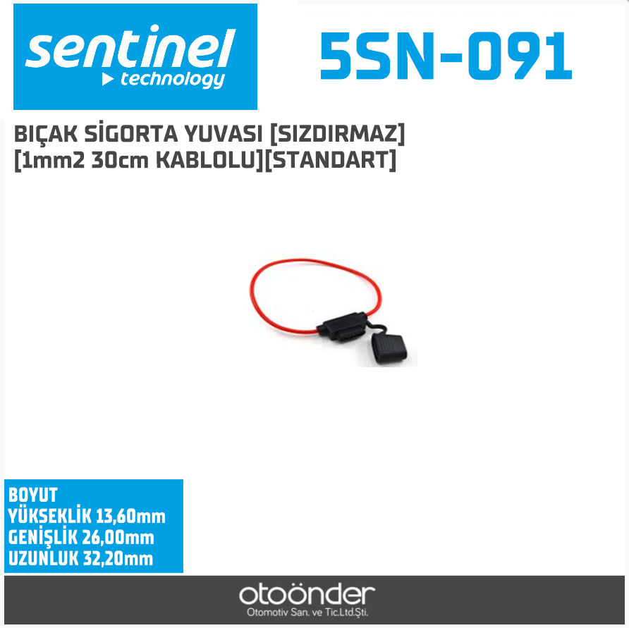 SIZDIRMAZ BIÇAK SİGORTA YUVASI  1mm2 30cm KABLOLU