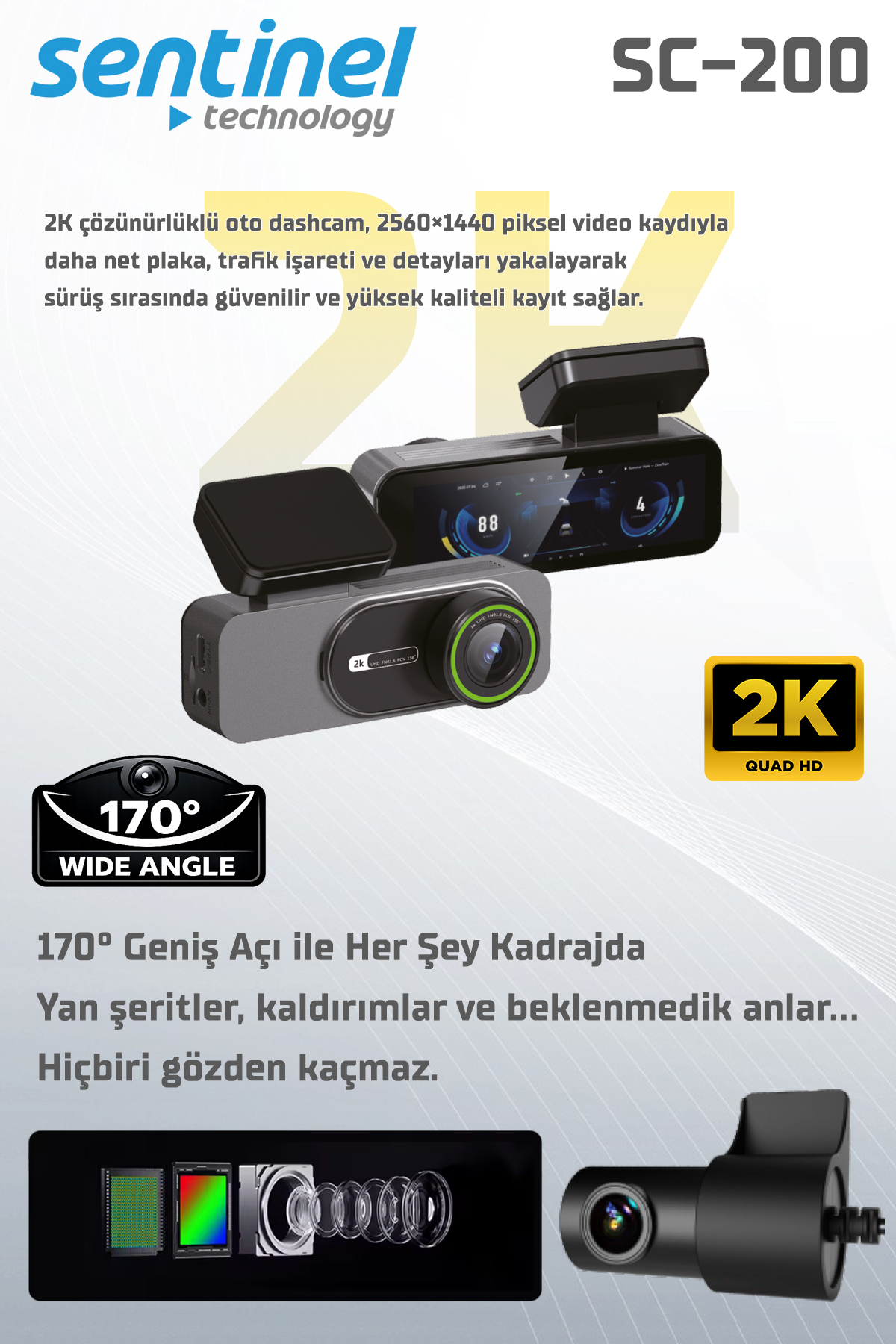 KAYIT CİHAZI 2K 2" EKRAN 2 KAMERALI