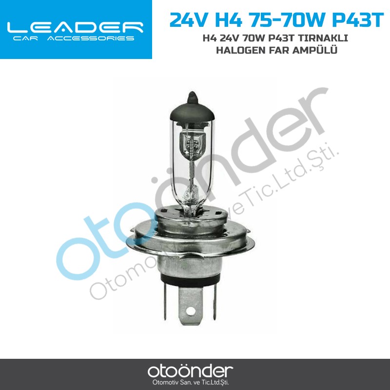 H4 24V 70W P43T TIRNAKLI HALOGEN FAR AMPÜLÜ