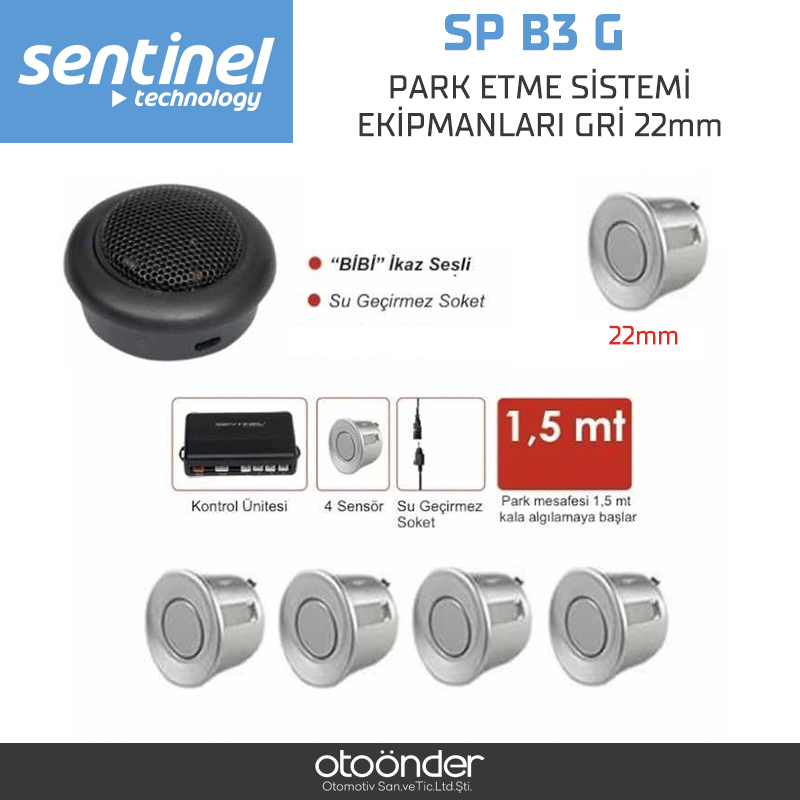 PARK ETME SİSTEMİ EKİPMANLARI GRİ 22mm