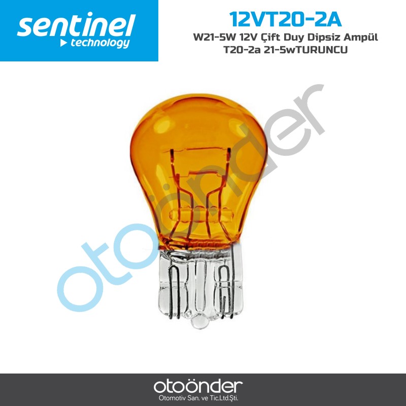 W21-5W 12V Çift Duy Dipsiz Ampül T20-2a  21-5wTURUNCU