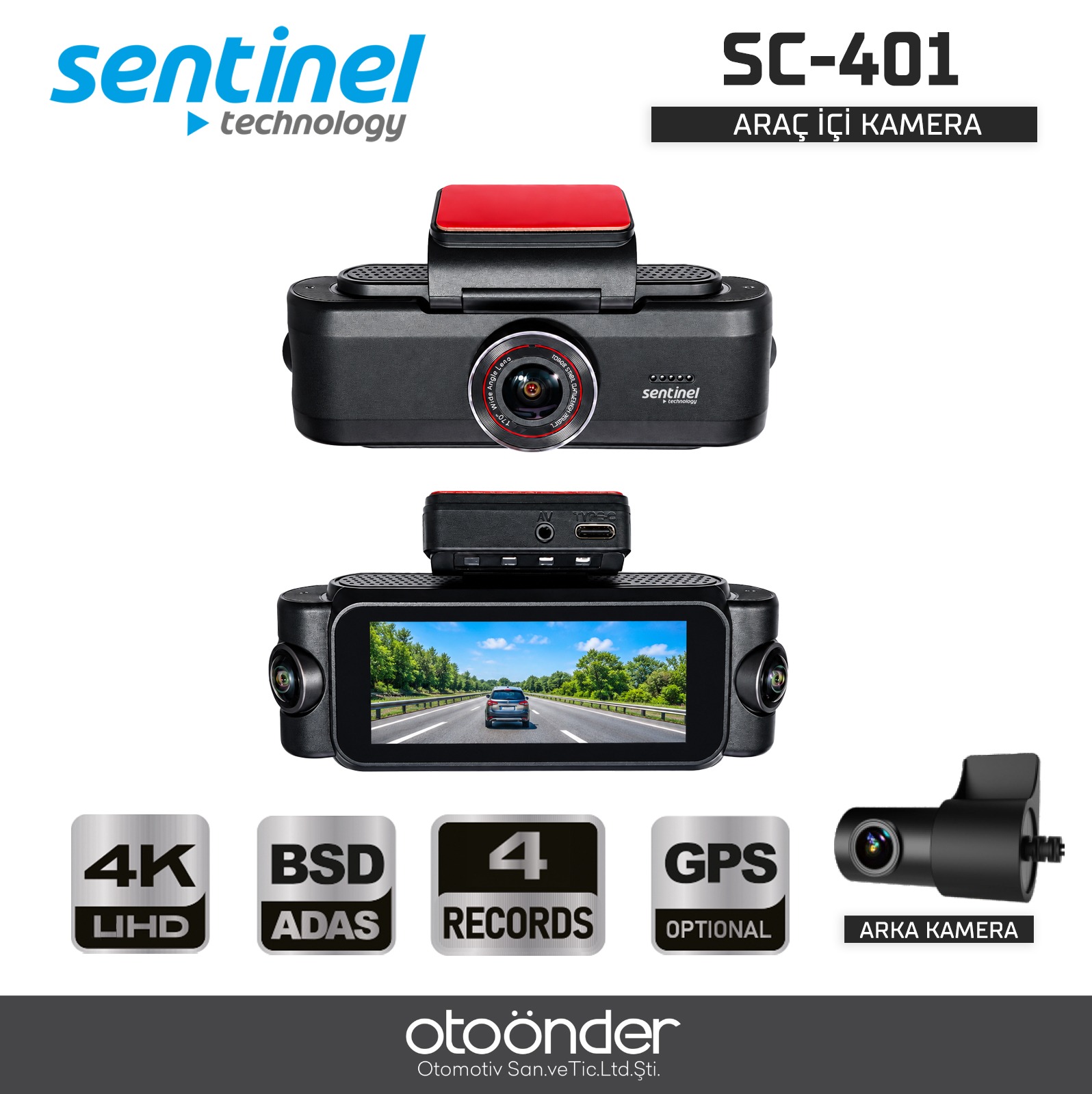 KAYIT CİHAZI 4K 3.2" DOKUNMATİK EKRAN 4 KAMERALI