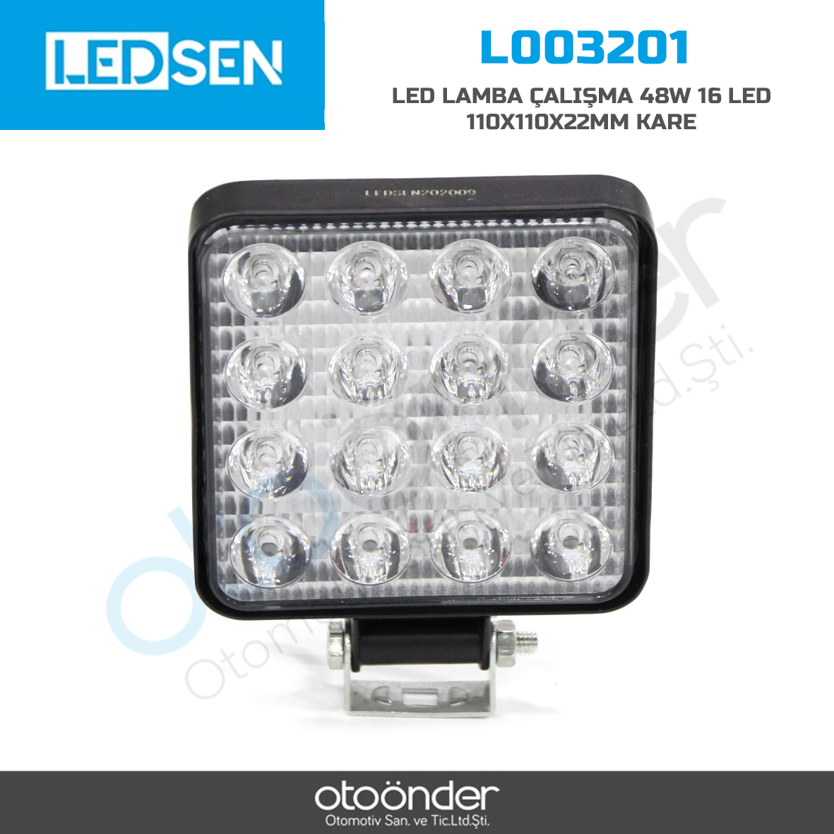 LED LAMBA ÇALIŞMA 48W 16 LED 110X110X22mm KARE