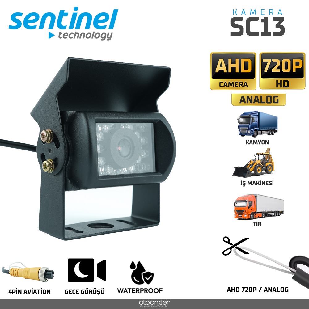 KAMERA 4PİN AVİATİON SOKET KAMYON İŞ MAKİNESİ AHD. 720P ve ANALOG DÖNÜŞTÜRÜLEBİLİR GECE GÖRÜŞLÜ KAMERA