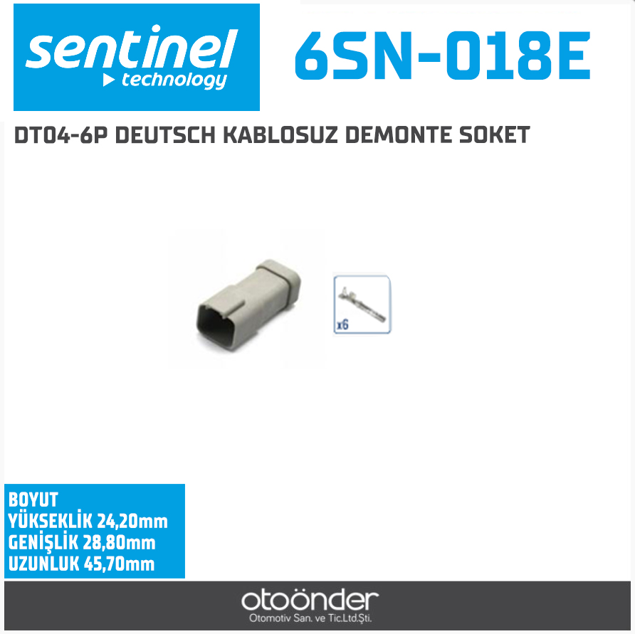 DT04-6P DEUTSCH KABLOSUZ DEMONTE SOKET