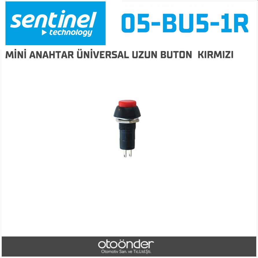 MİNİ ANAHTAR ÜNİVERSAL UZUN BUTON  KIRMIZI