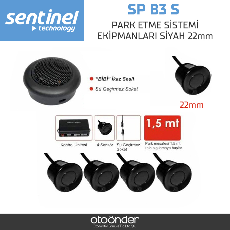 PARK ETME SİSTEMİ EKİPMANLARI SİYAH 22mm