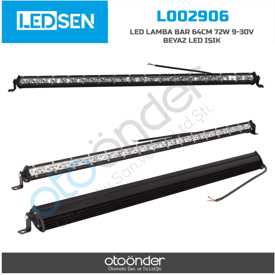 LED LAMBA BAR 64CM 72W 9-30V BEYAZ LED IŞIK