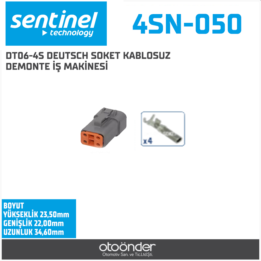 DT06-4S DEUTSCH SOKET KABLOSUZ DEMONTE İŞ MAKİNESİ