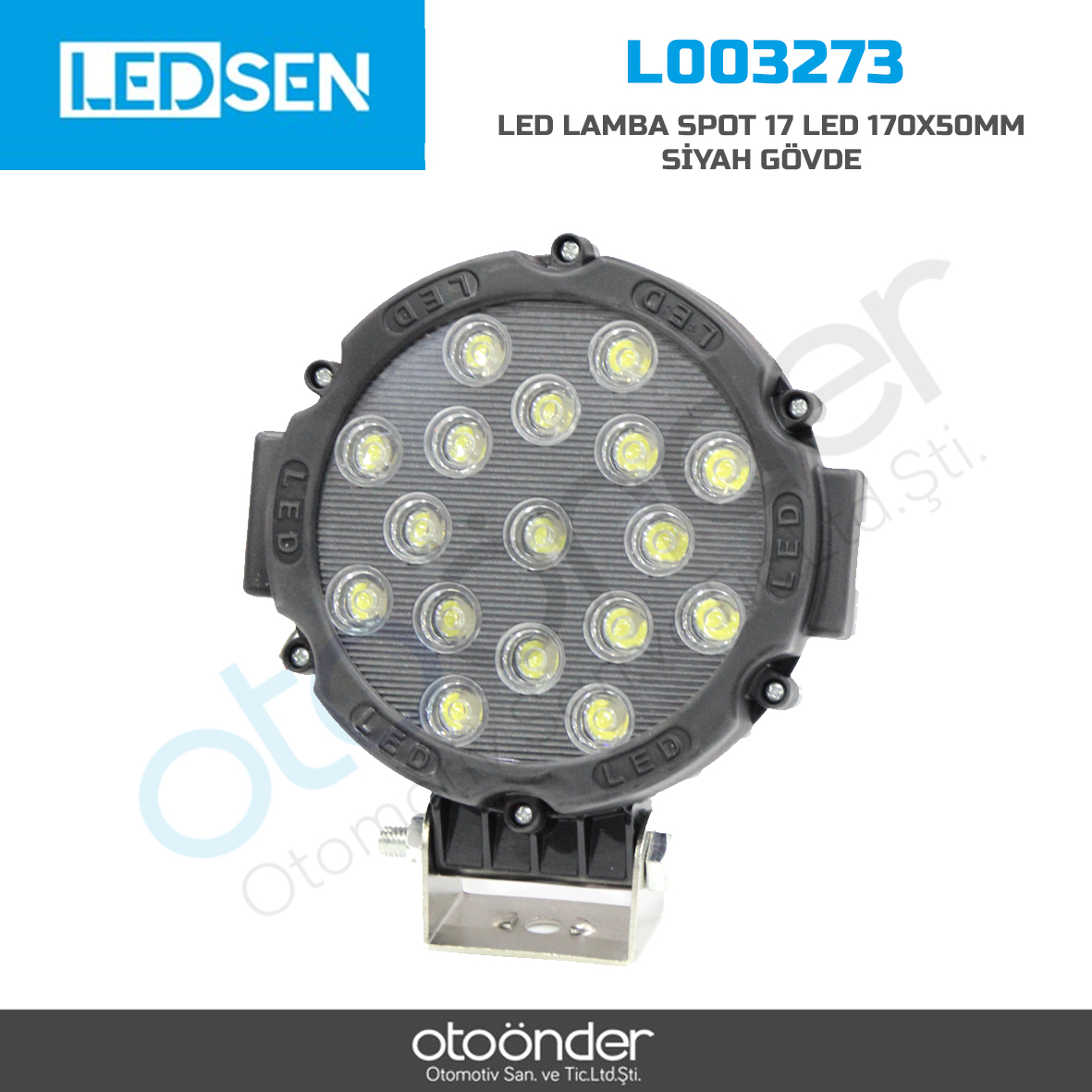 LED LAMBA SPOT 17 LED 170X50mm SİYAH GÖVDE