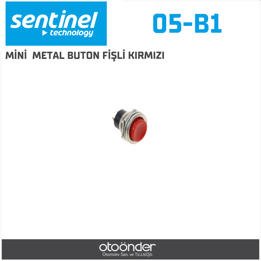 MİNİ  METAL BUTON FİŞLİ KIRMIZI