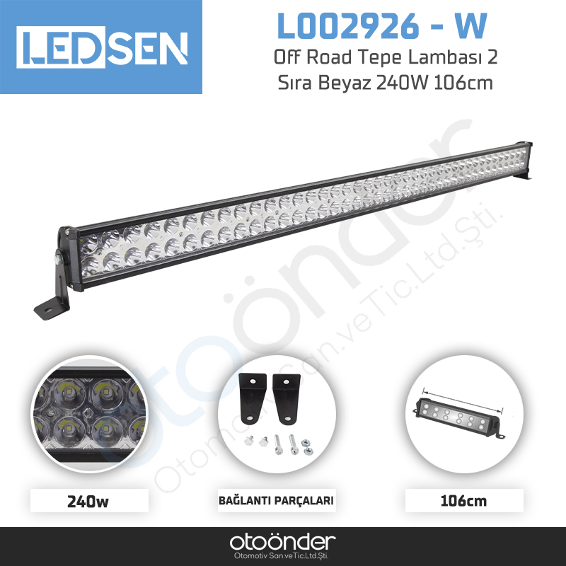 Off Road Tepe Lambası 2 Sıra Beyaz 240W 106cm