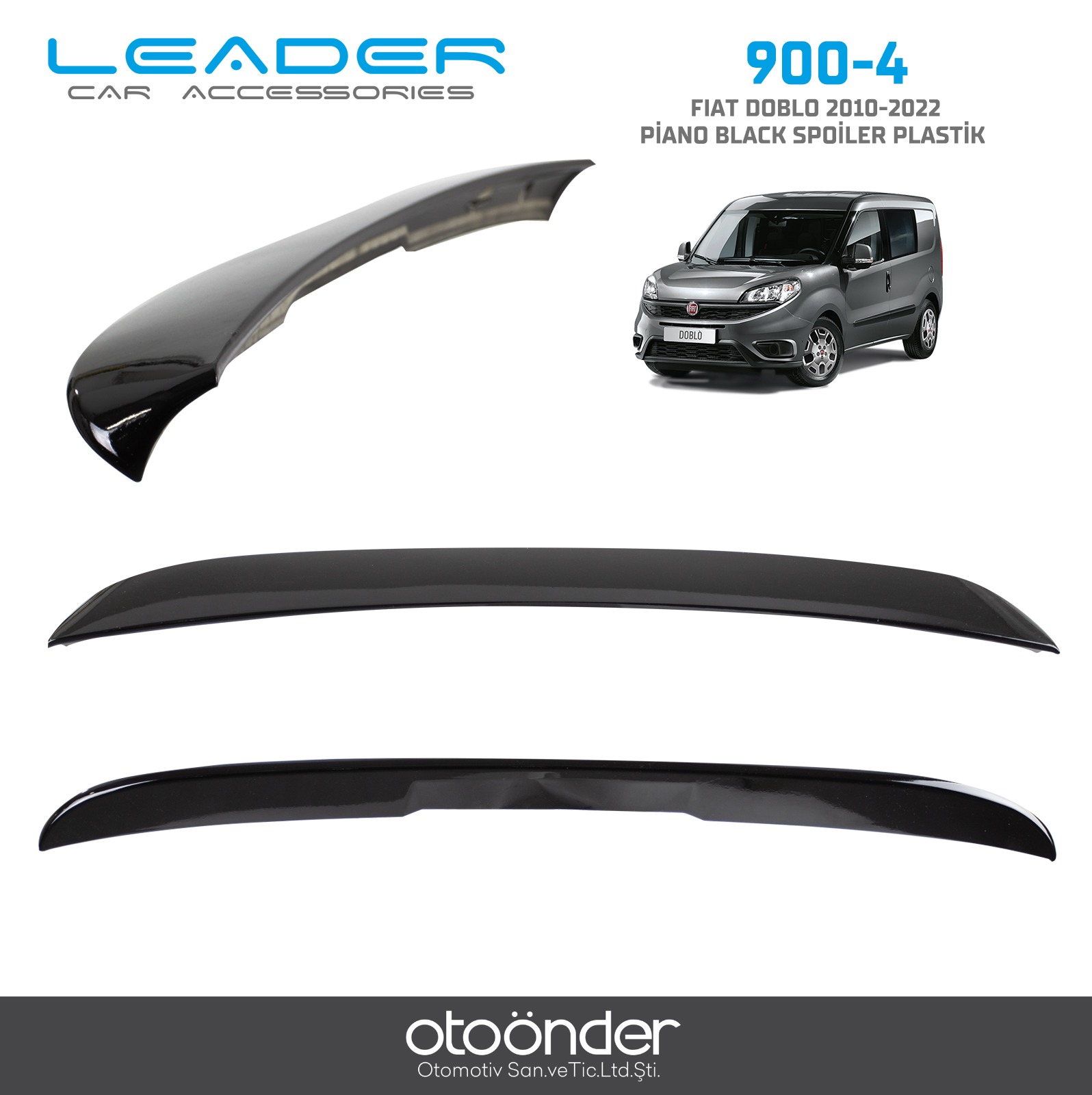 FIAT DOBLO 2010-2022 PİANO BLACK SPOİLER PLASTİK